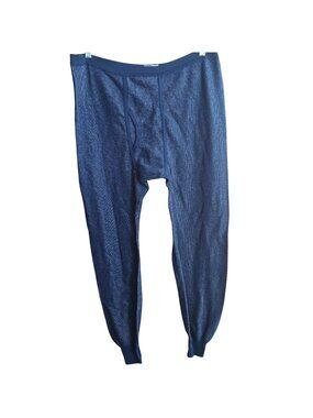 Morgan Mills Vintage Mens Thermal Bottom Long Johns 2XL Blue Cotton Blend